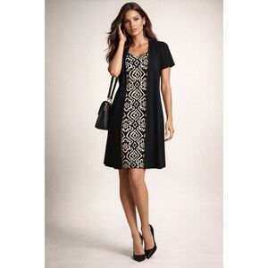 En Focus Studio Dress Womens 12P Black Petite Office Career Classic Elegant